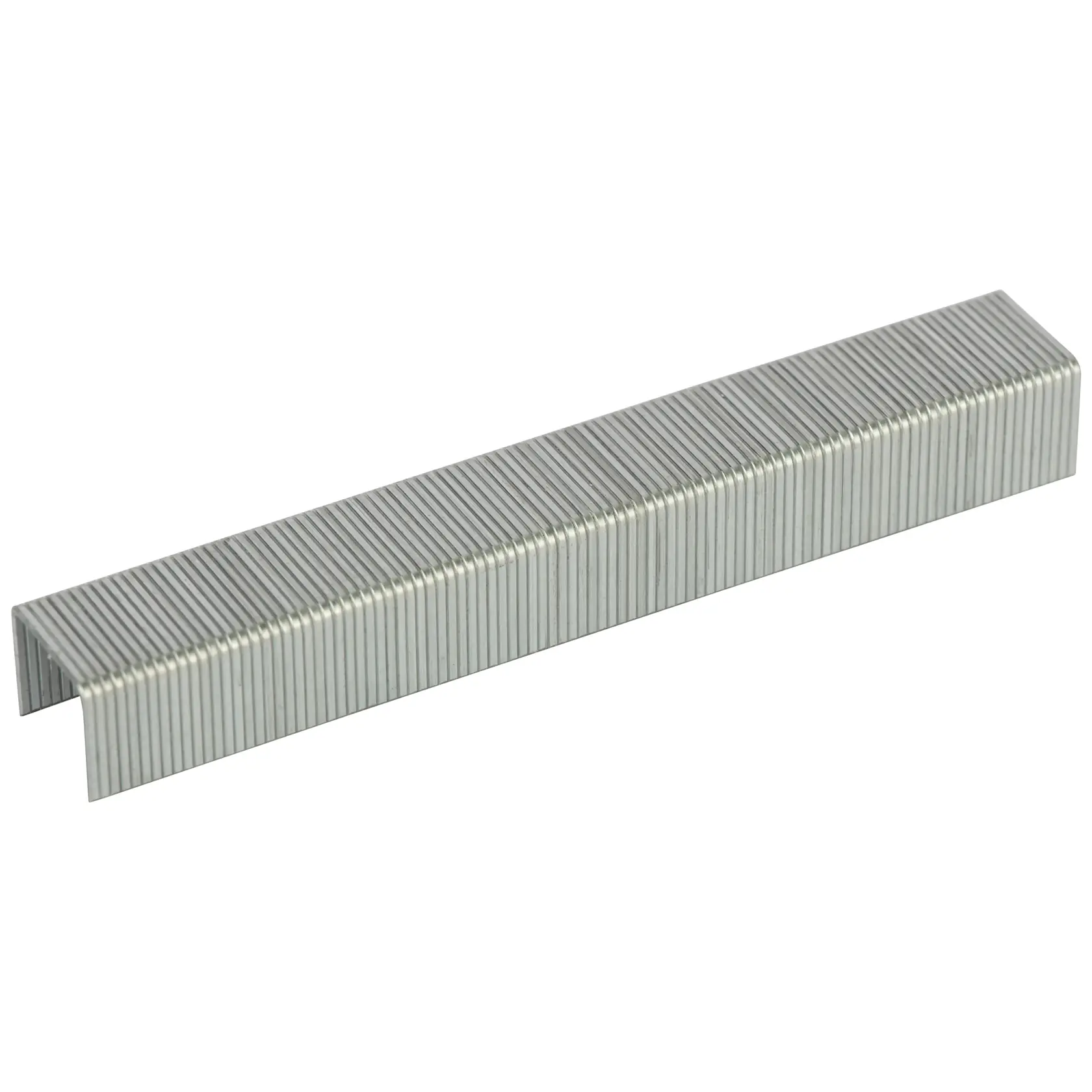 STANLEY 1-TRA206T staples silver, front angled view, photography of office supply stack.